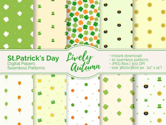 10 St. Patrick’s Day Seamless Patterns for Creative and Professional Use
