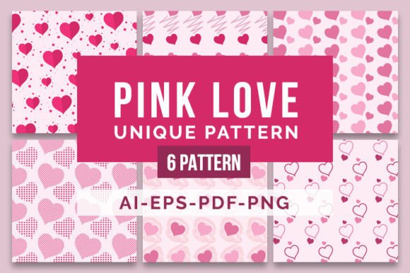 6 Pink Love Patterns Template