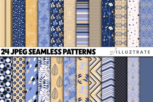 Blue and Yellow Vector Patterns: A Versatile Tool for Creative Projects