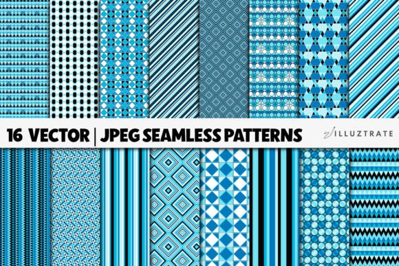 Blue Vector Patterns Seamless