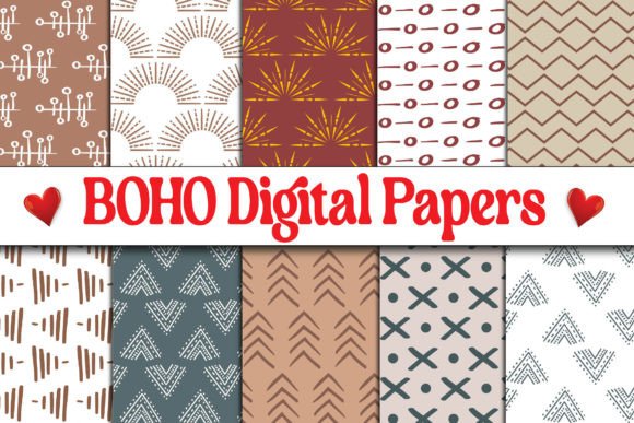 Boho Seamless Digital Papers Patterns: A Versatile Tool for Modern Creatives