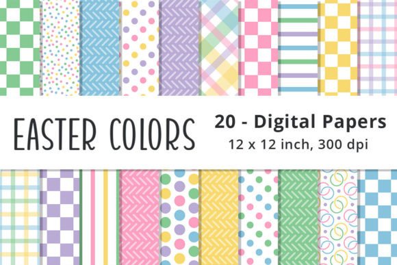 Easter Colors Digital Paper Patterns