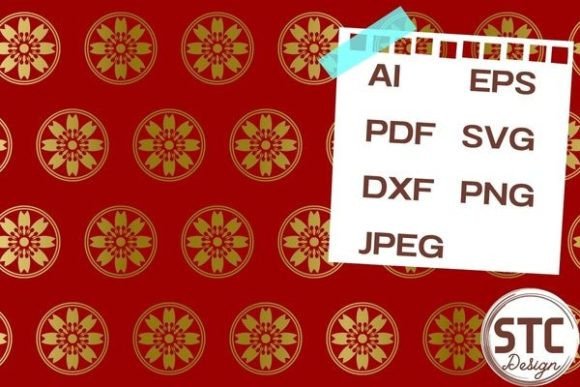 Golden Flawers Red BG Seamless Patterns: A Modern Design Essential for Creative Projects