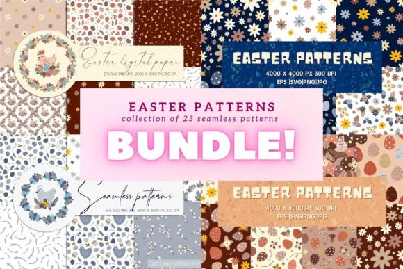 Retro Easter Patterns Bundle