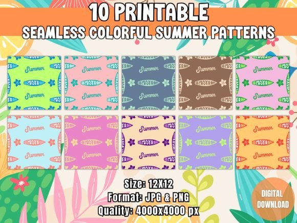 Seamless Colorful Summer Patterns