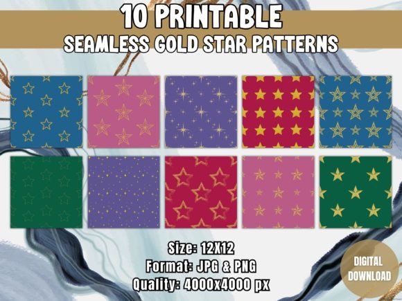 Seamless Glittery Gold Star Patterns: A Versatile Asset for Modern Creatives and Businesses