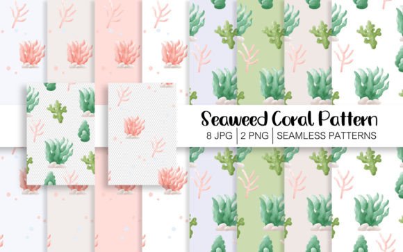 Seaweed Coral Patterns Digital Paper