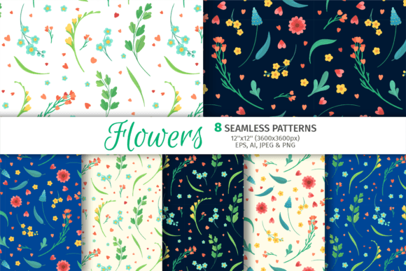 Spring Flowers Seamless Patterns: A Versatile Design Asset for Creative and Professional Workflows
