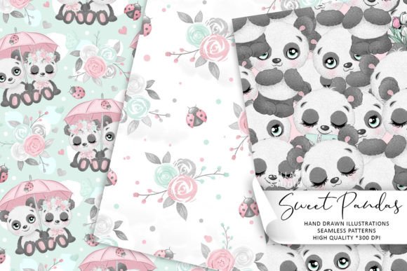 Sweet Pandas, Cute Dog Patterns, and Unique Hand Drawn Papers for Your Creative Projects