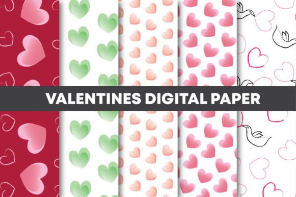 Valentines Day Patterns Digital Paper