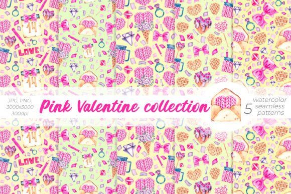 Watercolor Patterns Valentine Collection: A Versatile Design Resource for Creative Projects